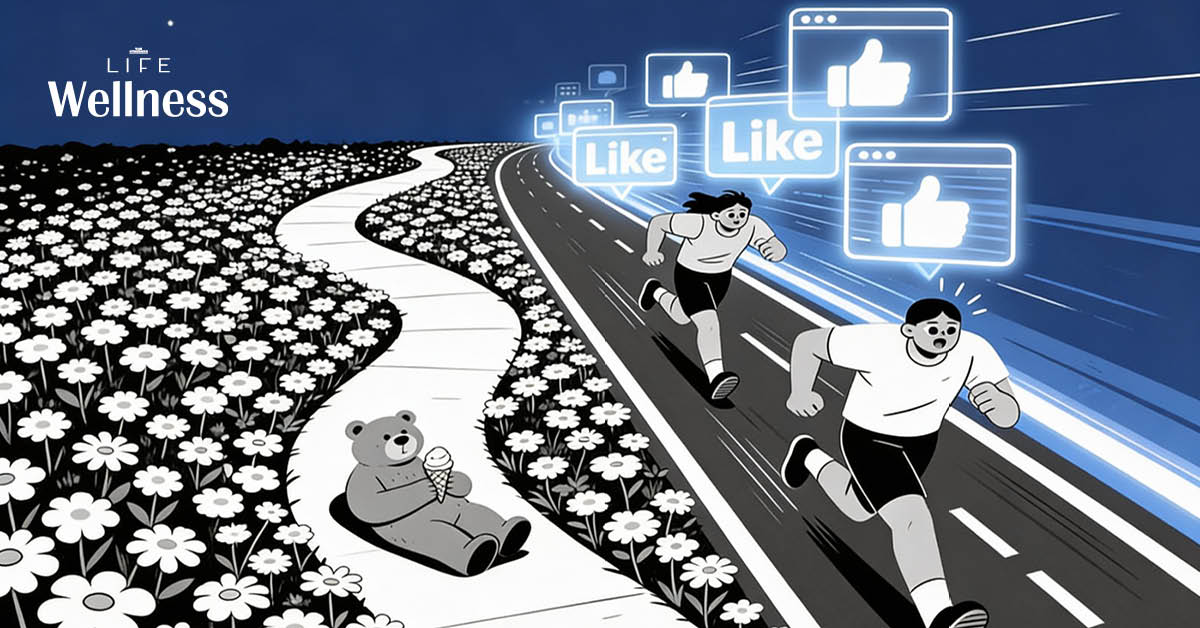 ภาพประกอบแนวคิด 'Your Pace' ชวนให้คิดถึงการใช้ชีวิตตามจังหวะของตัวเอง โดยไม่ต้องเปรียบเทียบกับความเร็วของผู้อื่น