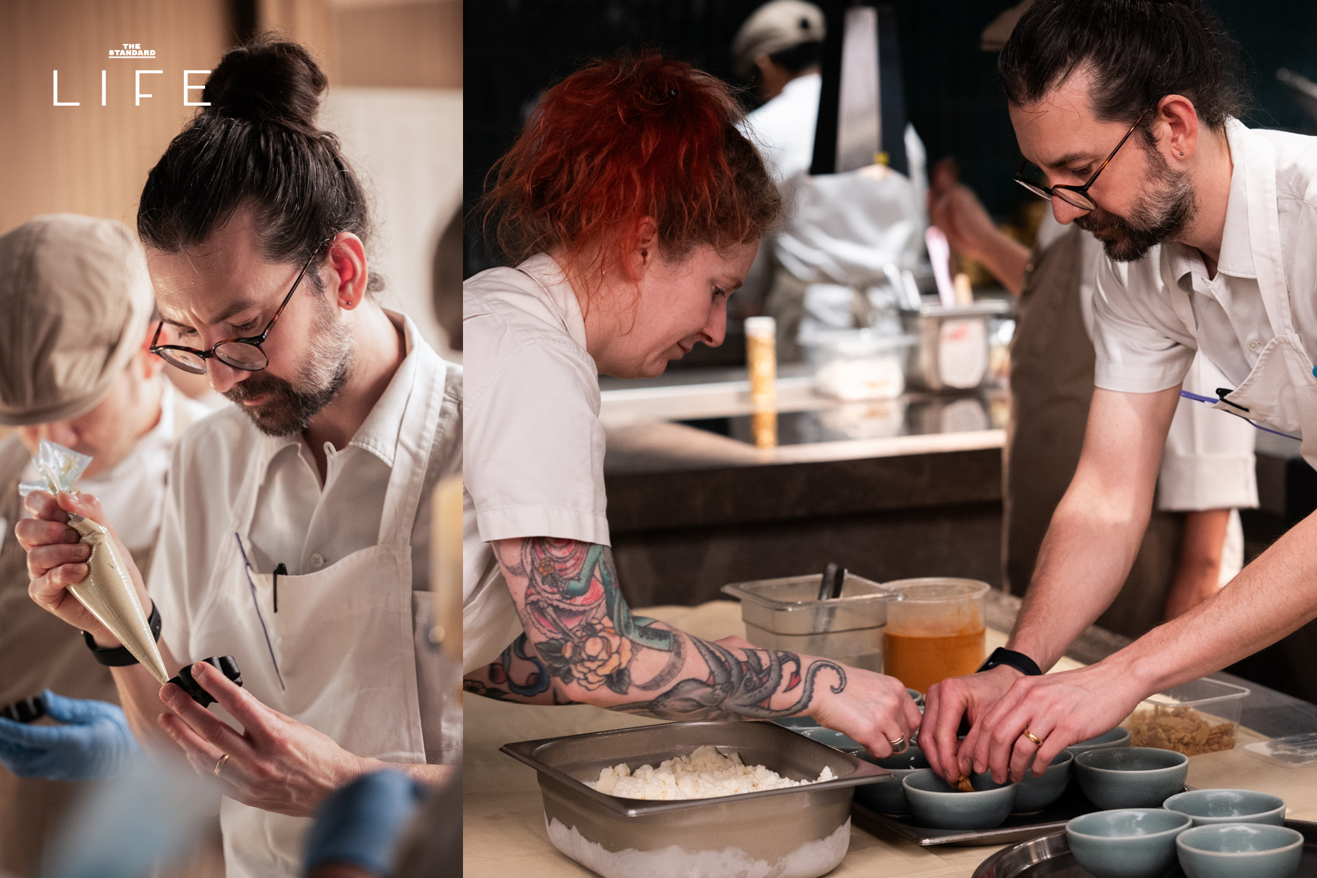 เชฟจอห์น จันทรศักดิ์ และทีมงาน AngloThai กำลังปรุงอาหารในงานป๊อปอัพที่ โรงแรมดุสิตธานี กรุงเทพฯ 1