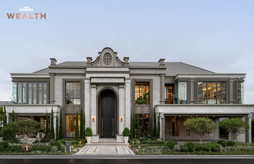 ภาพบ้านหรูหลังใหญ่ แสดงถึงตลาดอสังหาริมทรัพย์ระดับบนในกรุงเทพฯ ที่มีมูลค่าการโอนสูงและกำลังซื้อแข็งแกร่ง 2
