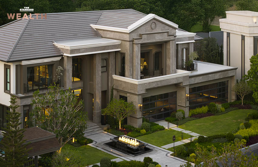 ภาพบ้านหรูหลังใหญ่ แสดงถึงตลาดอสังหาริมทรัพย์ระดับบนในกรุงเทพฯ ที่มีมูลค่าการโอนสูงและกำลังซื้อแข็งแกร่ง 3