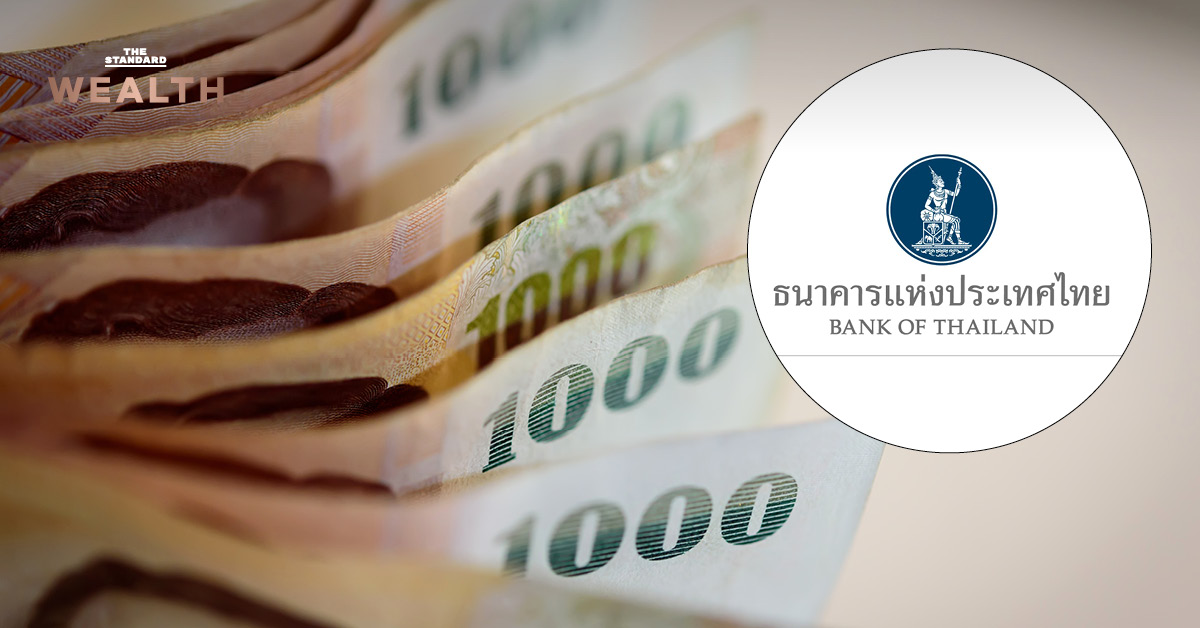 โลโก้ธนาคารแห่งประเทศไทยบนพื้นหลังเงินสด พร้อมข้อความ '6 คำถาม-ตอบต้องรู้ แบงก์ชาติออกเกณฑ์ สอบการถอนเงินสด เกิน 5 ล้าน เริ่ม 1 เม.ย.นี้'