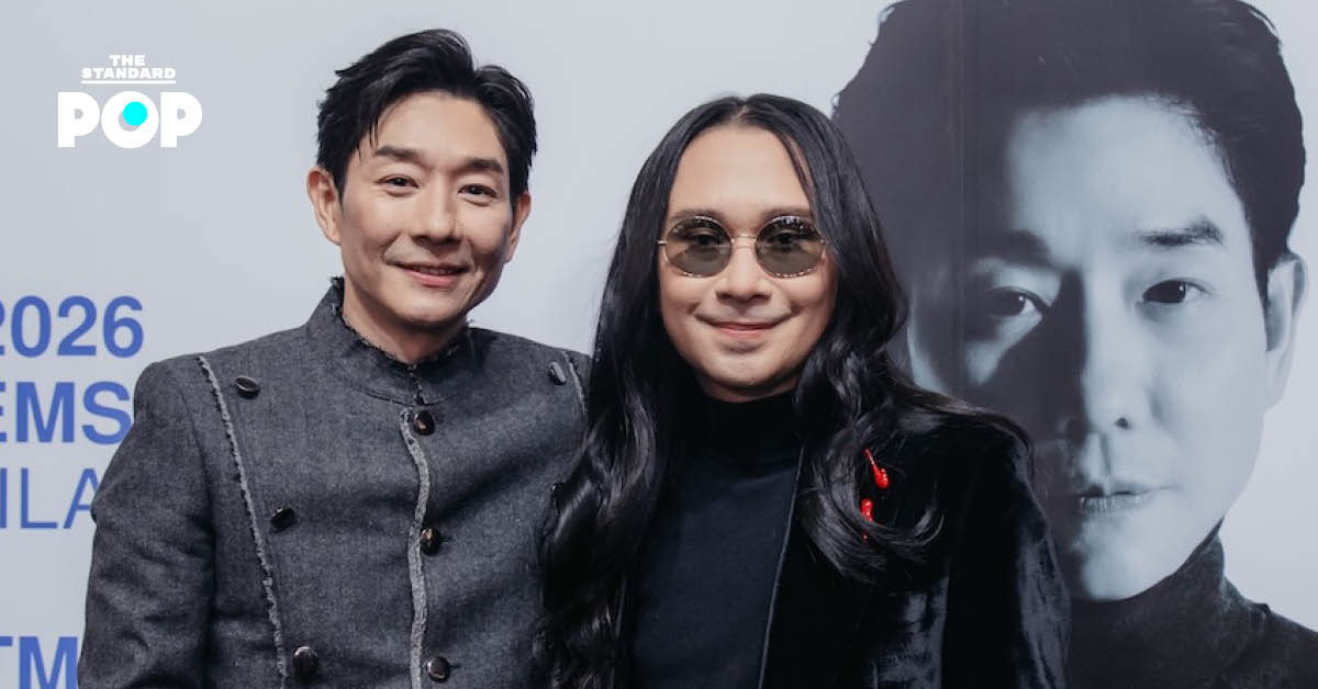 บอย-พีธ PEACEMAKER ถ่ายภาพร่วมกันในงานแถลงข่าวคอนเสิร์ตใหญ่