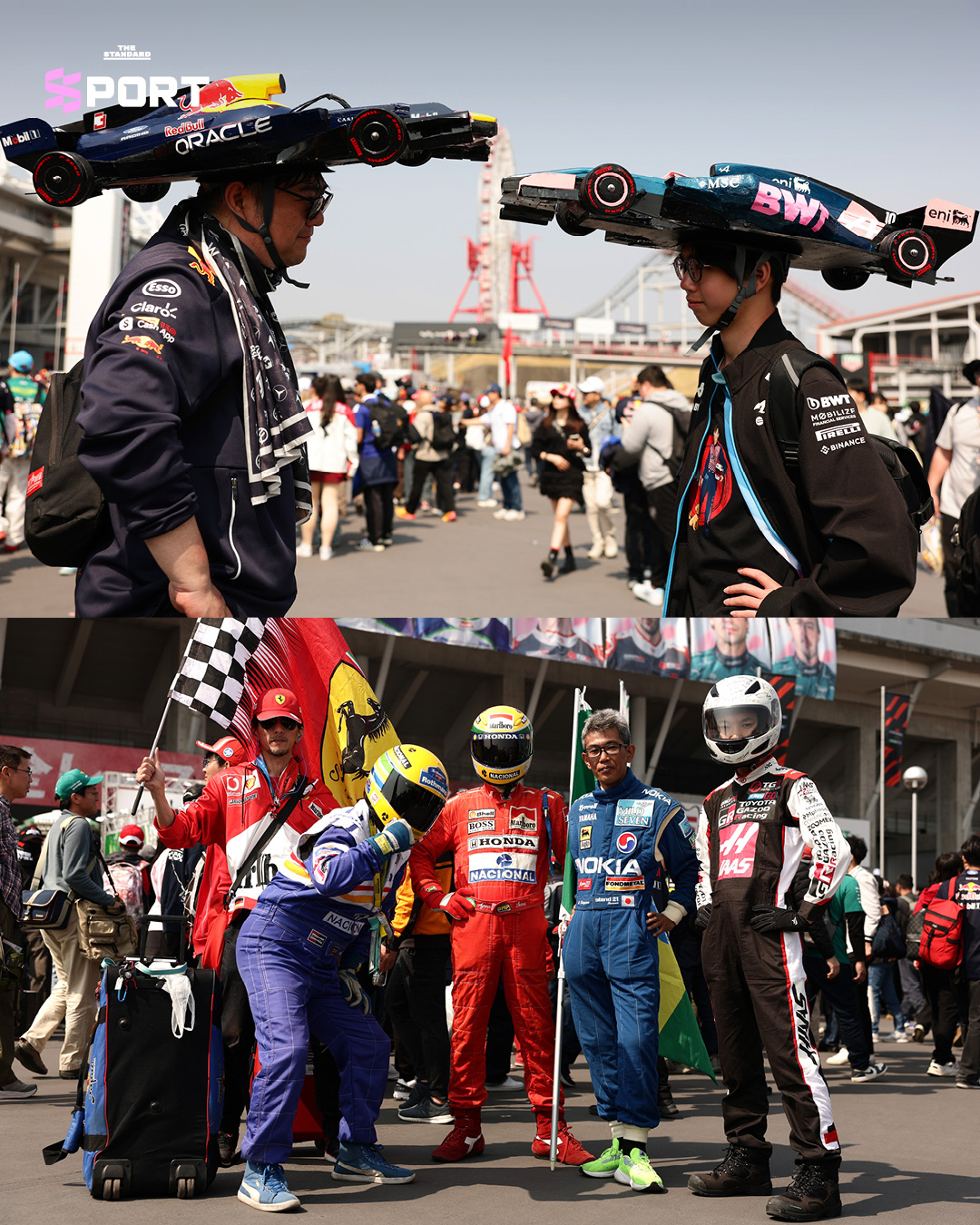 ภาพบรรยากาศแฟน F1 ชาวญี่ปุ่นในชุดคอสตูมสร้างสรรค์และหมวกดีไซน์แปลกตา ที่สนามแข่ง Suzuka Circuit 4