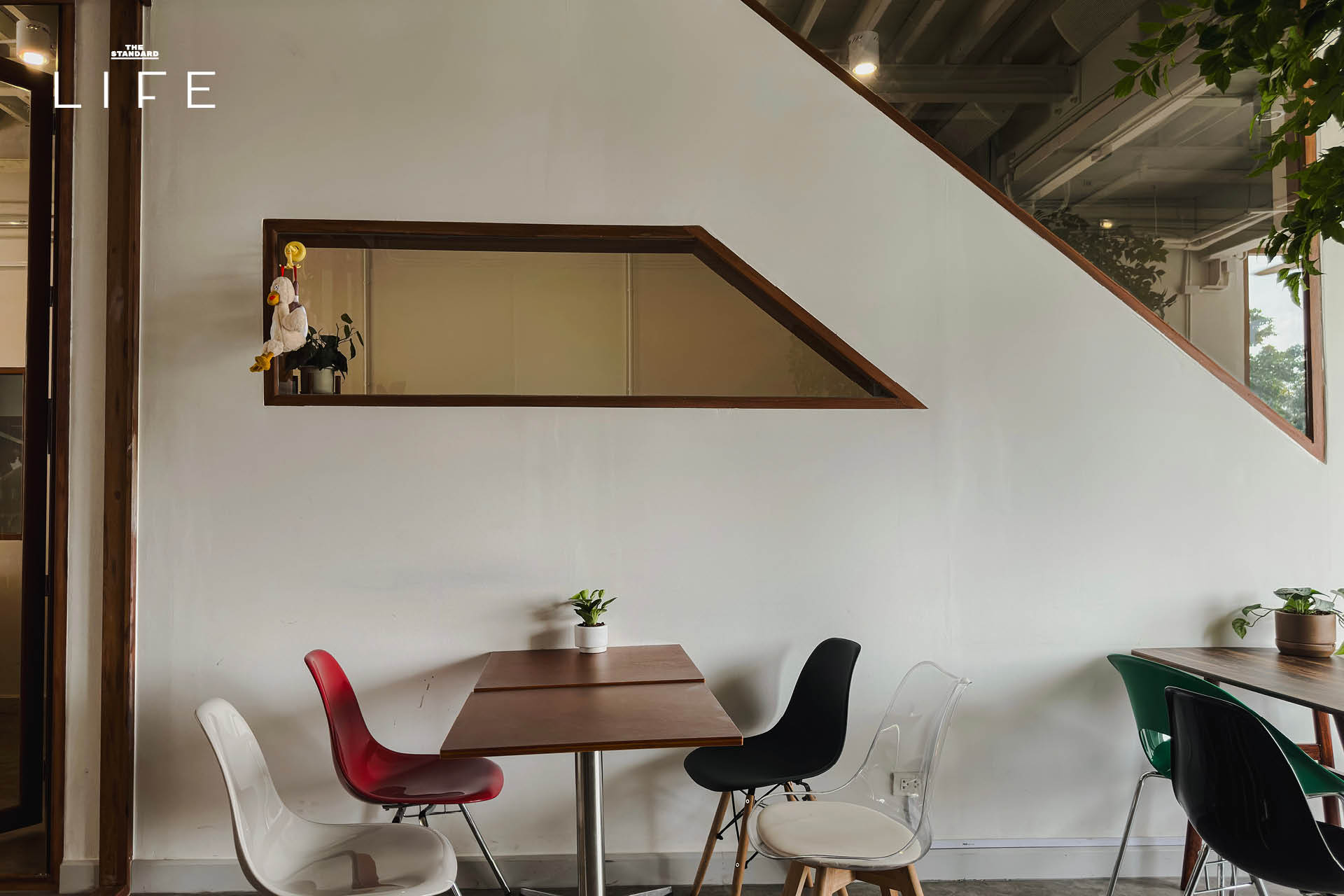 บรรยากาศภายในคาเฟ่ Friends and Duck ย่านสนามเป้า ที่มีดีไซน์โฮมมี่ โปร่งโล่ง พร้อมมุมทำงานใกล้ BTS 11