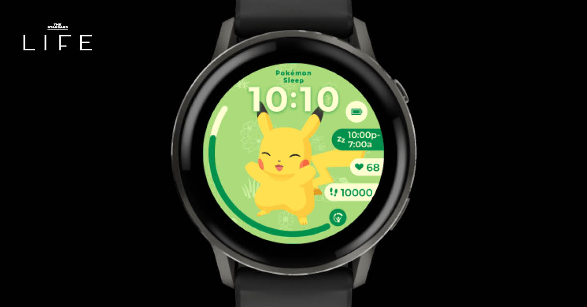 ภาพหน้าปัดสมาร์ตวอตช์ Garmin ธีมโปเกมอน แสดงตัวละครโปเกมอนที่เปลี่ยนไปตามระดับพลังงาน