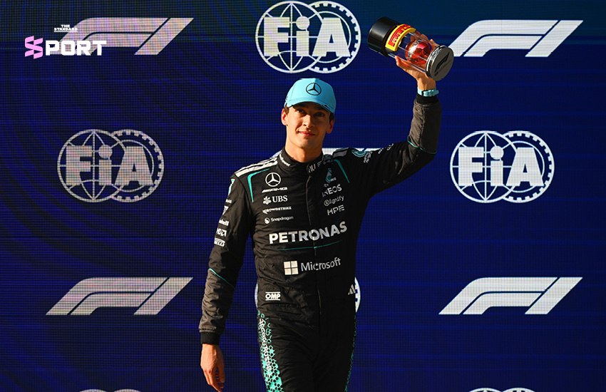 จอร์จ รัสเซลล์ นักแข่งรถฟอร์มูล่าวันทีม เมอร์เซเดส ในการแข่งขัน Chinese Grand Prix 1