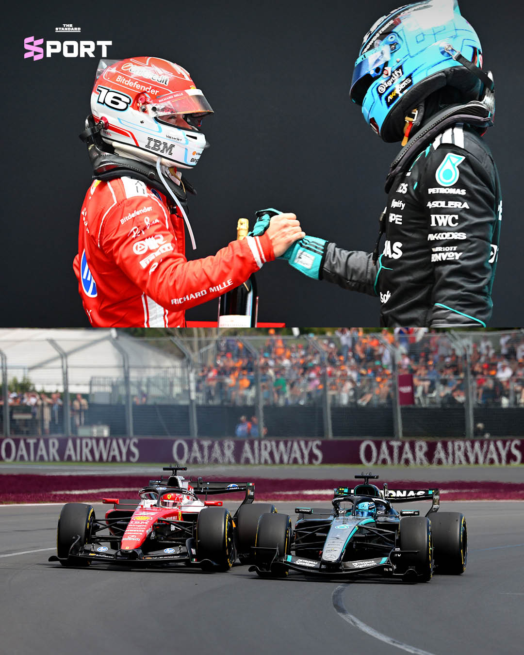 ภาพ George Russell นักแข่ง F1 จากทีม Mercedes ขับรถแข่งเข้าเส้นชัยในการแข่งขัน Australian Grand Prix 2026 2