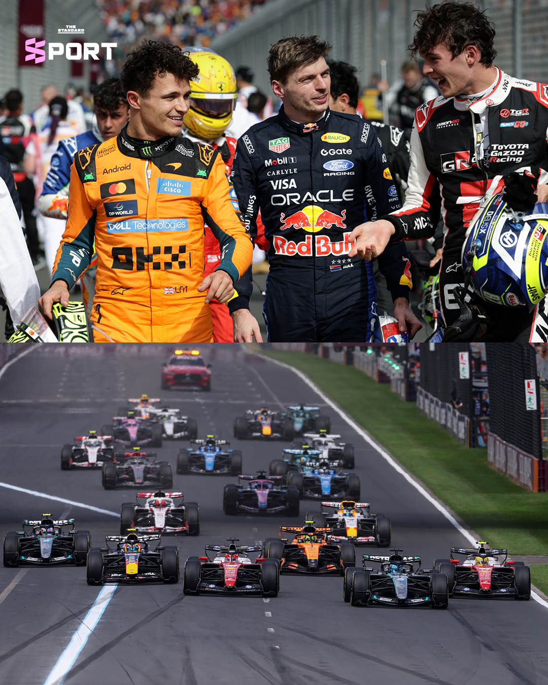 ภาพ George Russell นักแข่ง F1 จากทีม Mercedes ขับรถแข่งเข้าเส้นชัยในการแข่งขัน Australian Grand Prix 2026 4