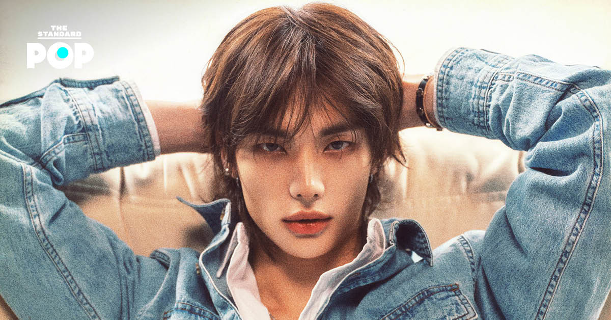 ภาพ Hyunjin วง Stray Kids ในแคมเปญเปิดตัวแบรนด์แอมบาสเดอร์ Guess Jeans