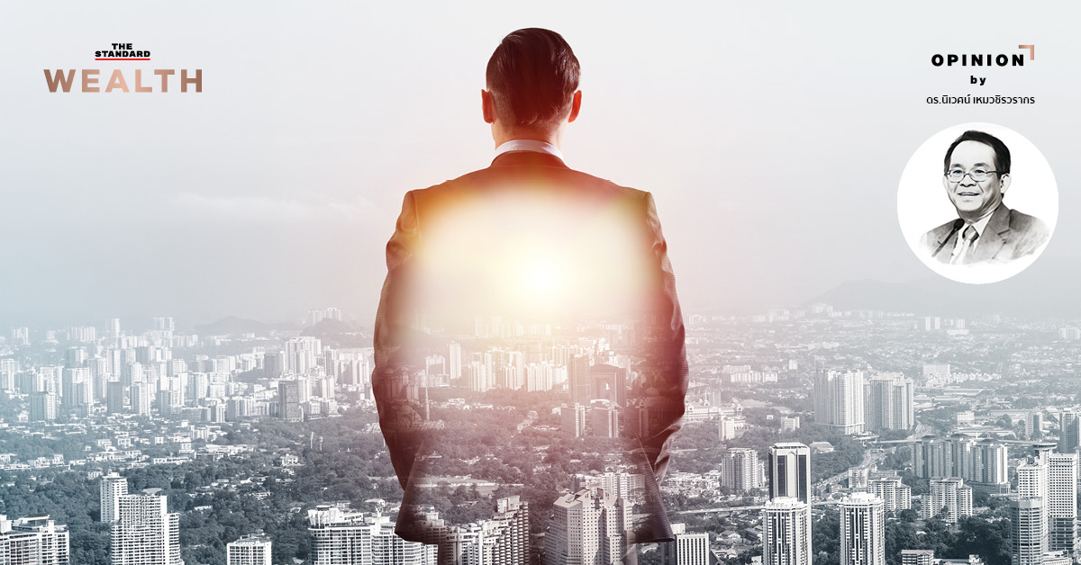 ภาพซ้อนนักธุรกิจในบริบทการลงทุนและความมั่งคั่ง