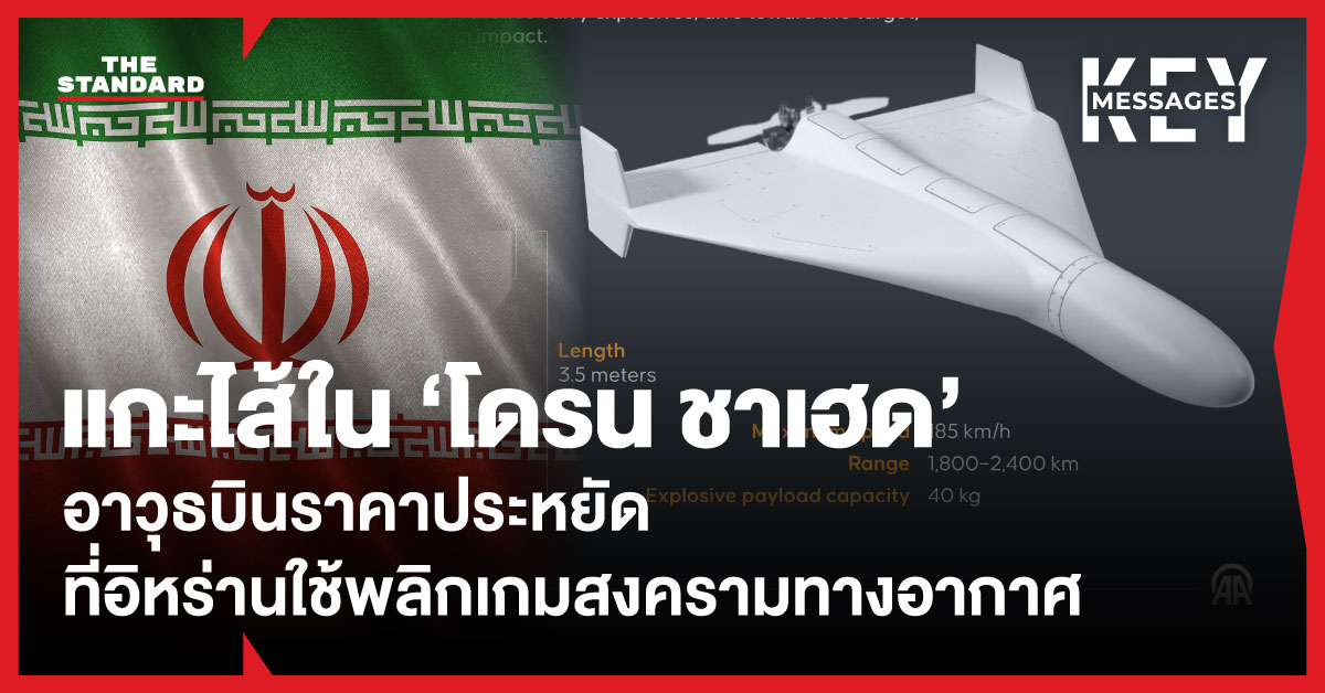 ภาพกราฟิกเผยโครงสร้างภายในโดรน Shahed ของอิหร่าน ซึ่งเป็นอาวุธราคาประหยัดที่พลิกเกมในสงครามทางอากาศ