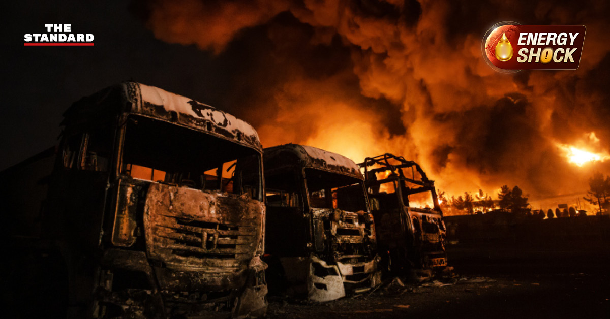 แผนภาพแสดงเป้าหมายการโจมตีของอิหร่าน หากโครงสร้างพลังงานถูกสหรัฐฯ ทำลาย อาจนำไปสู่วิกฤตพลังงานและน้ำดื่ม