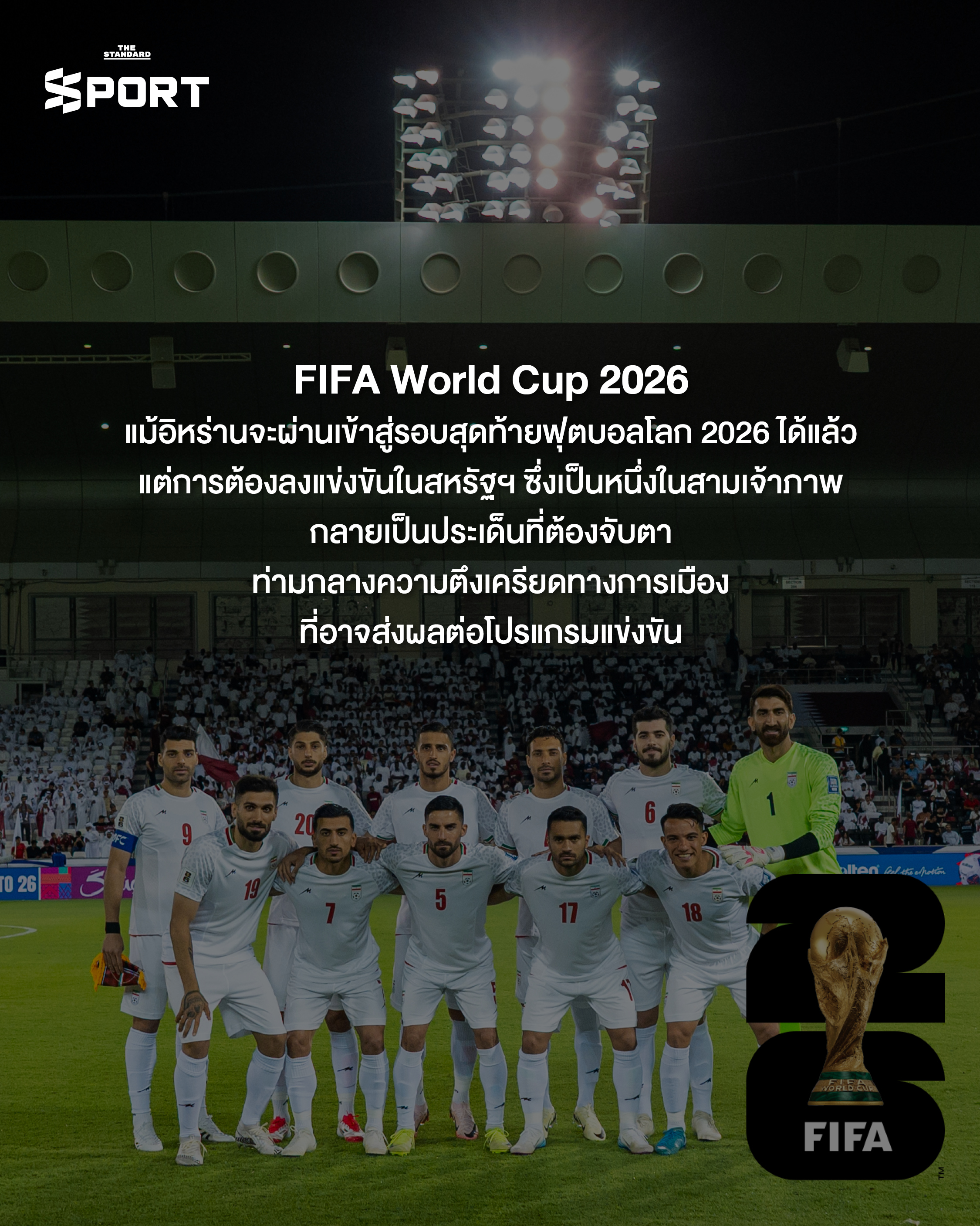 ภาพจำลองสถานการณ์ผลกระทบของสงครามอิหร่านต่อการแข่งขันกีฬาระดับโลก เช่น ฟุตบอลโลก F1 และ MotoGP 1
