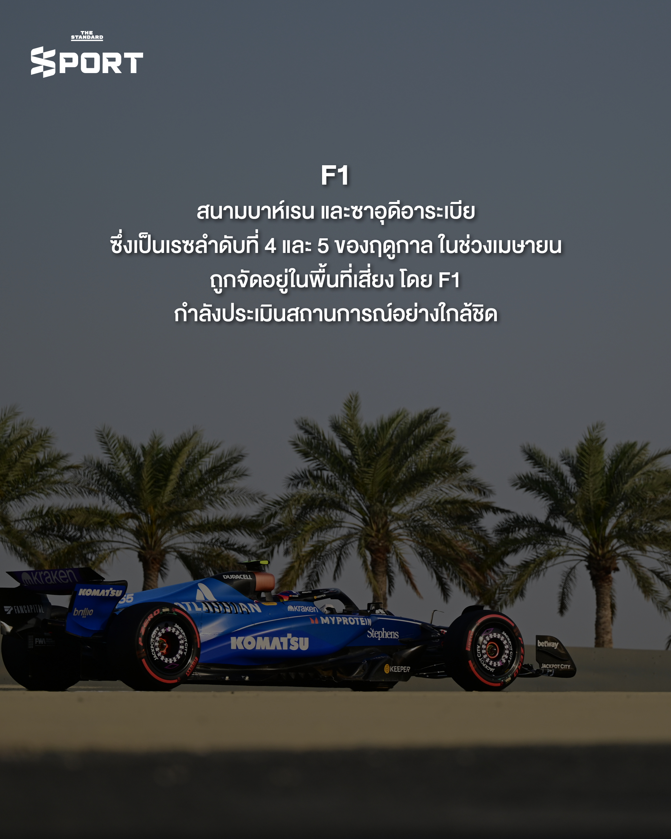 ภาพจำลองสถานการณ์ผลกระทบของสงครามอิหร่านต่อการแข่งขันกีฬาระดับโลก เช่น ฟุตบอลโลก F1 และ MotoGP 3