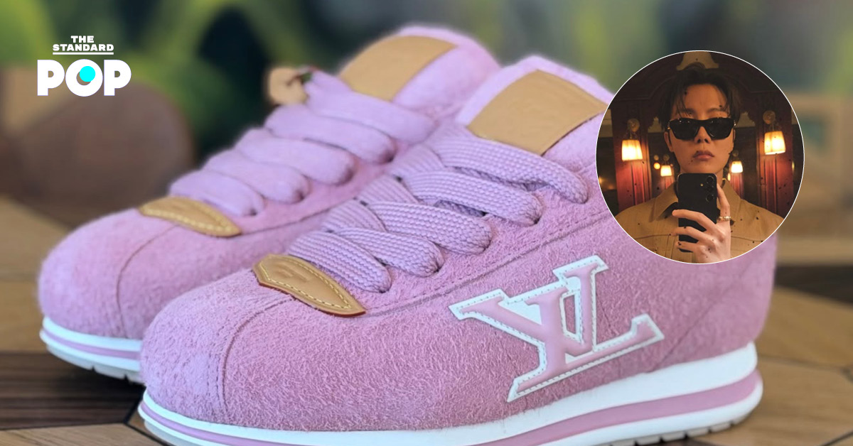 สนีเกอร์ LV BUTTERSOFT สีชมพู Rose-Pink ที่ j-hope ร่วมออกแบบกับ Louis Vuitton