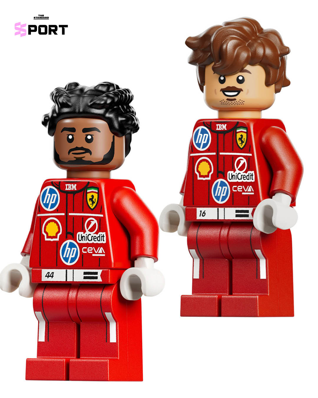 ภาพชุดตัวต่อ LEGO หมวกนักขับ F1 ของ ลูอิส แฮมิลตัน และ ชาร์ล เลอแคลร์ 3
