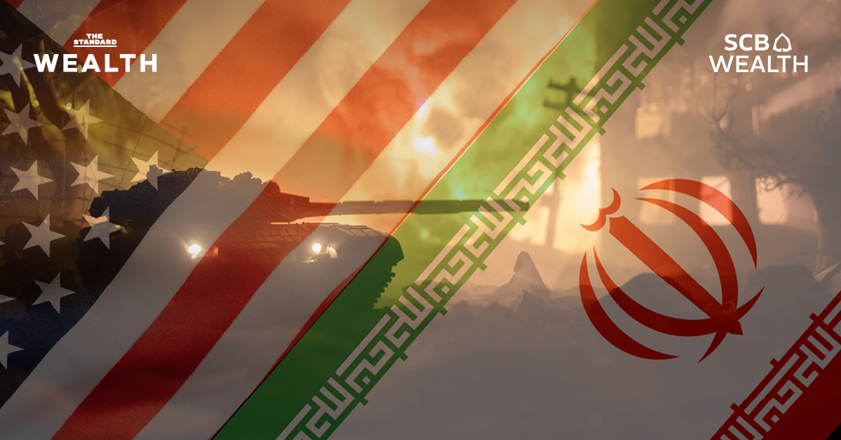 ภาพกราฟแสดงความเสี่ยง Stagflation จากสงครามตะวันออกกลางที่กระทบราคาน้ำมันและเศรษฐกิจโลก