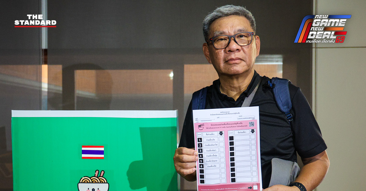 นรเศรษฐ์ ปรัชญากร สว. และคณะ ตรวจสอบสถานที่จัด 'เลือกตั้งจำลอง' พร้อมบัตรเลือกตั้งจำลอง เพื่อทดสอบระบบบาร์โค้ด