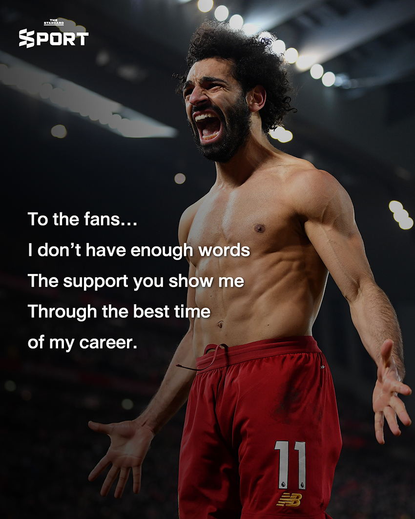 โมฮาเหม็ด ซาลาห์ นักฟุตบอลลิเวอร์พูล โบกมืออำลาแฟนบอลที่แอนฟิลด์ 7