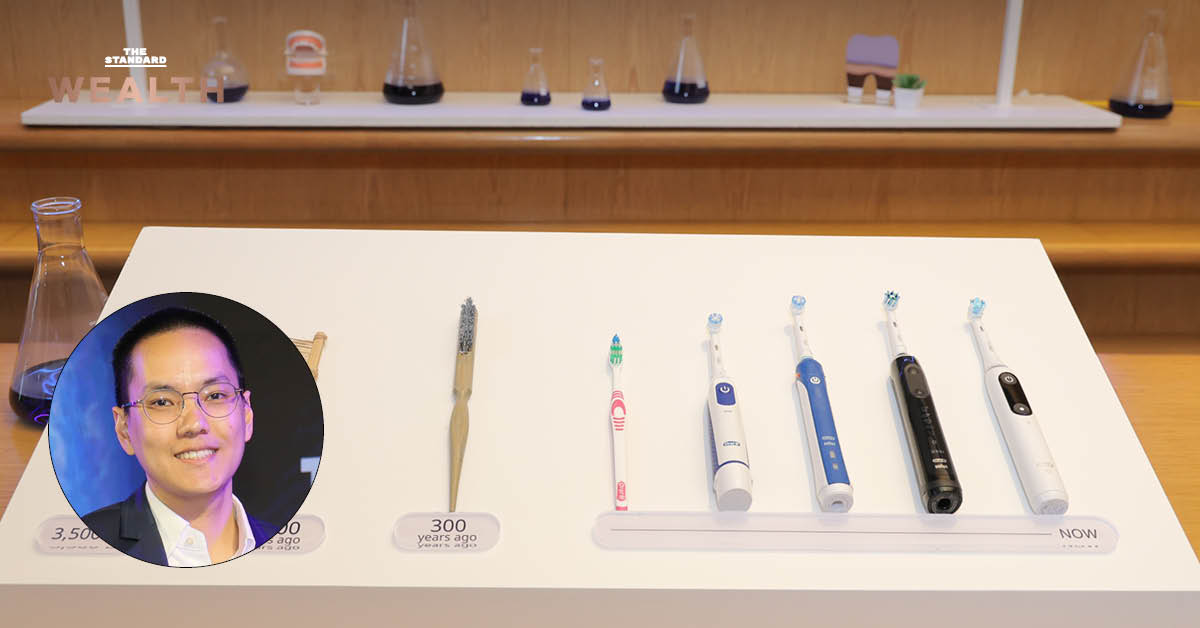 ภาพผู้บริหาร Oral-B พร้อมข้อความเกี่ยวกับความท้าทายในธุรกิจแปรงสีฟันไฟฟ้า