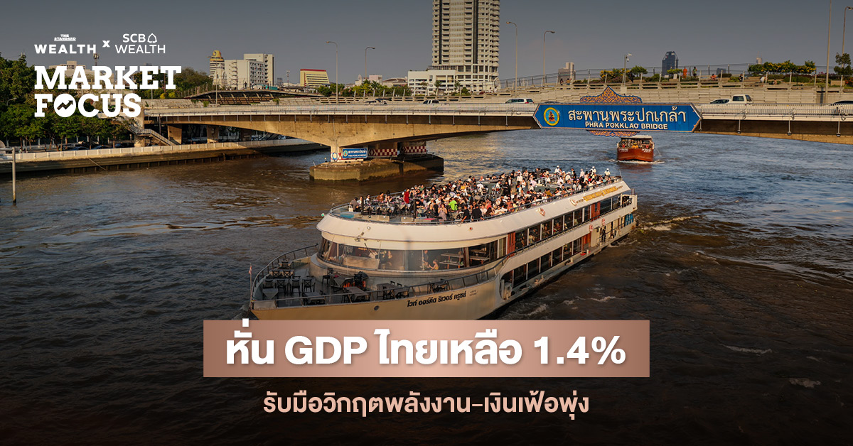 กราฟและข้อมูลจาก SCB EIC คาด GDP ไทยปี 2569 เหลือ 1.4% เตือน Stagflation และเงินเฟ้อสูง