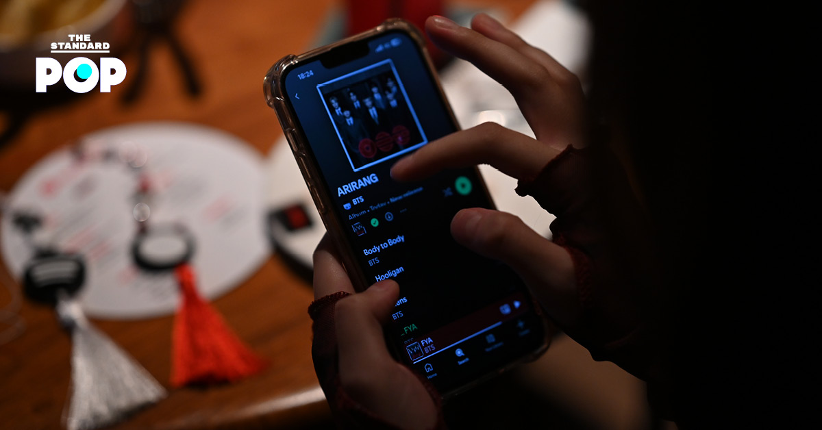 ภาพตัวอย่าง Music Quiz ของ BTS บนแอปพลิเคชัน Spotify