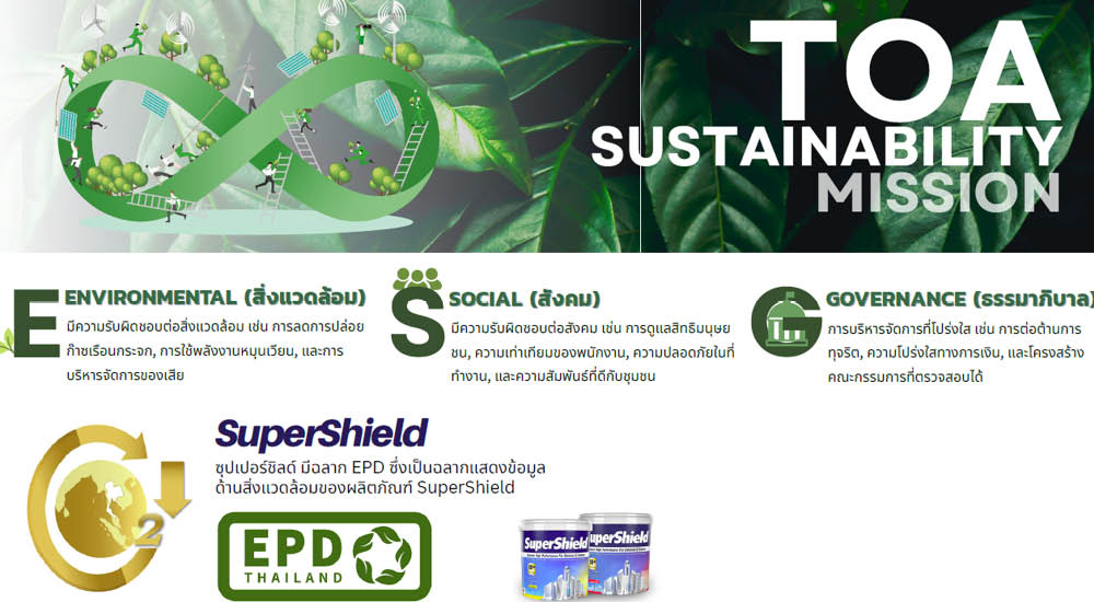 ภาพประกอบสี SuperShield นวัตกรรมสีสะท้อนความร้อนจาก TOA พร้อมคุณสมบัติทนทานยาวนานกว่า 4 ทศวรรษ 6