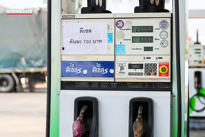 ภาพสถานีบริการน้ำมันในจังหวัดปทุมธานีขึ้นป้าย 