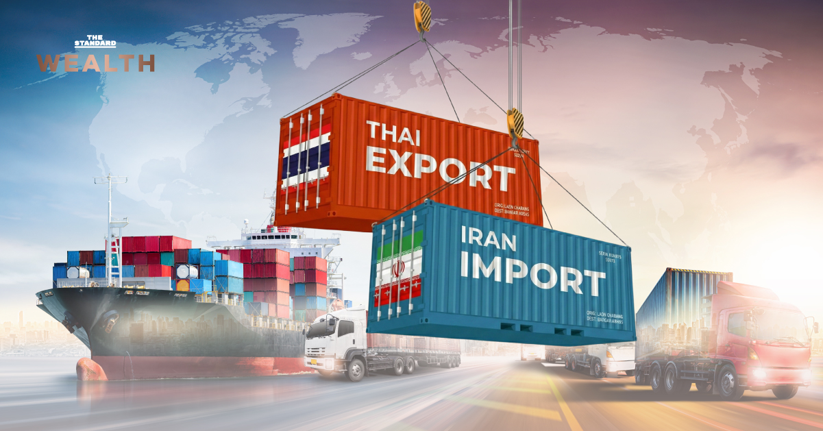 ภาพอินโฟกราฟิก แสดงข้อมูลความสัมพันธ์ทางการค้าไทย-อิหร่าน ประจำปี 2568 พร้อมสถิติการส่งออก-นำเข้าและสินค้าสำคัญ