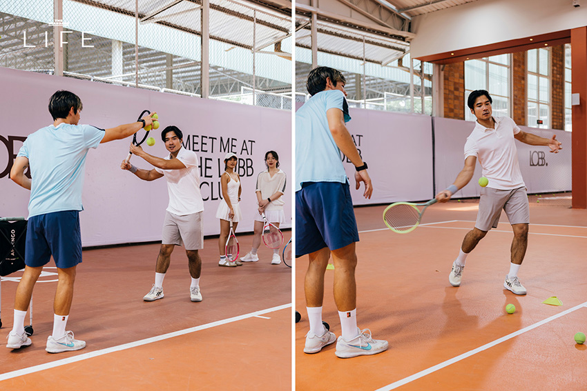 คอร์ตเทนนิสสีส้มอิฐสวยงามที่ The Lobb Club พร้อมบาร์สำหรับนั่งพักผ่อน 19