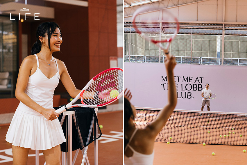 คอร์ตเทนนิสสีส้มอิฐสวยงามที่ The Lobb Club พร้อมบาร์สำหรับนั่งพักผ่อน 26