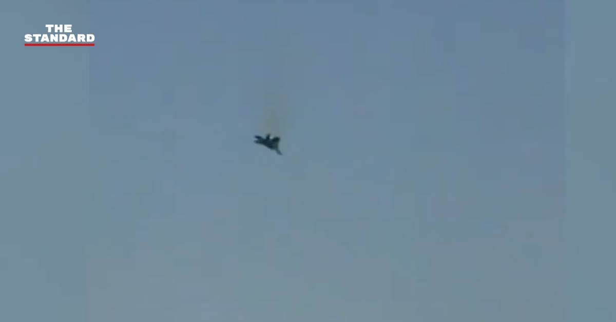 ภาพจำลองเครื่องบินขับไล่กำลังร่วงตกจากท้องฟ้าใน คูเวต