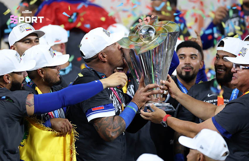 ภาพนักกีฬาเบสบอลทีมชาติเวเนซุเอลาฉลองแชมป์เวิลด์เบสบอลคลาสสิก 2026 1