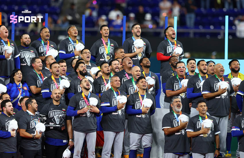 ภาพนักกีฬาเบสบอลทีมชาติเวเนซุเอลาฉลองแชมป์เวิลด์เบสบอลคลาสสิก 2026 3