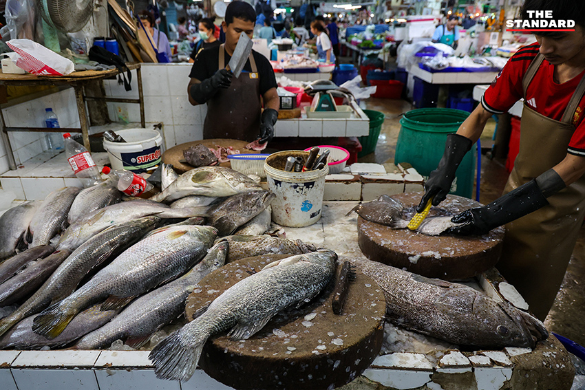 ภาพบรรยากาศตลาดวงเวียนใหญ่ที่เงียบเหงา ผู้คนจับจ่ายน้อยลง สะท้อนความกังวลจากราคาสินค้าที่เตรียมปรับขึ้น 6