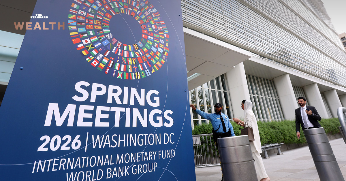 ภาพประกอบการประชุม World Bank-IMF Spring Meetings 2026 พร้อมข้อความ 5 ประเด็นน่าจับตา