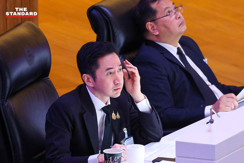 ภาพ นายกรัฐมนตรี อนุทิน ชาญวีรกูล แถลงนโยบายรัฐบาลต่อ ที่ประชุมรัฐสภา 3