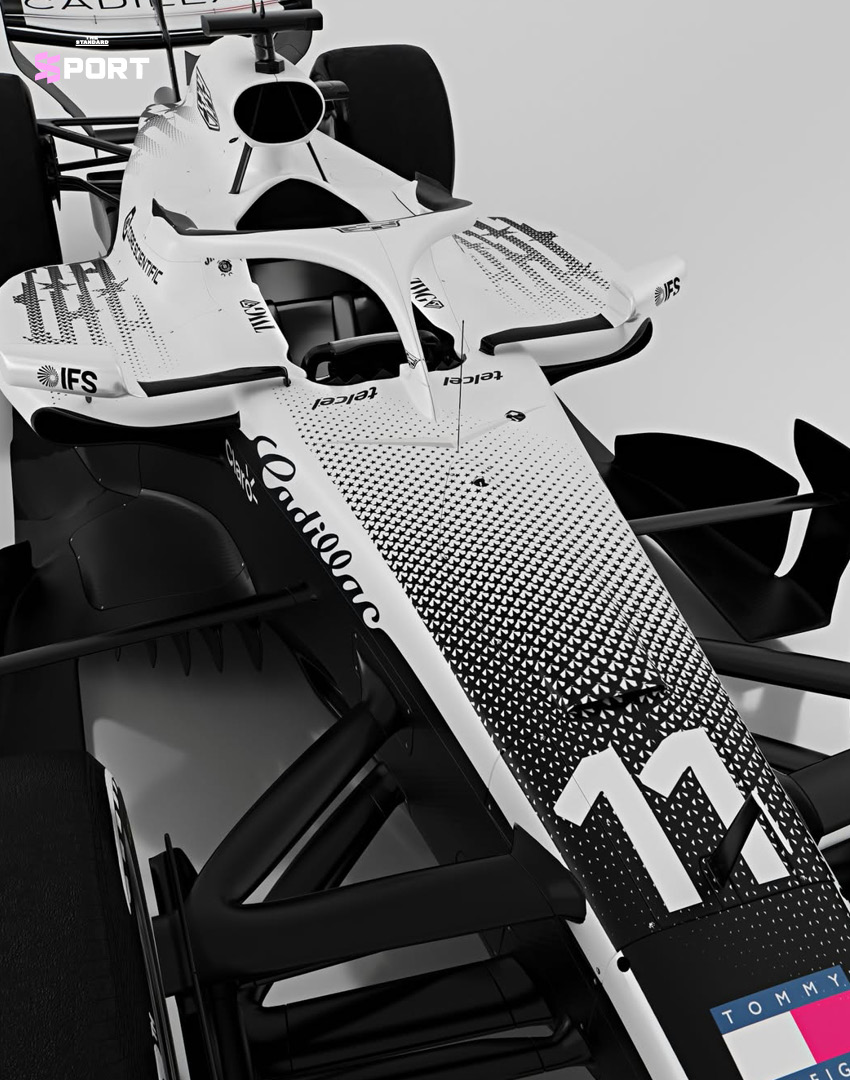 รถแข่ง F1 ของ แคดิลแลค ในลวดลายพิเศษฉลองโฮมเรซ ไมอามี จีพี ประดับธงชาติสหรัฐฯ 5