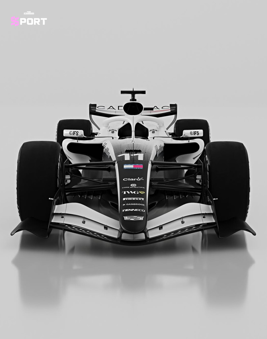 รถแข่ง F1 ของ แคดิลแลค ในลวดลายพิเศษฉลองโฮมเรซ ไมอามี จีพี ประดับธงชาติสหรัฐฯ 7