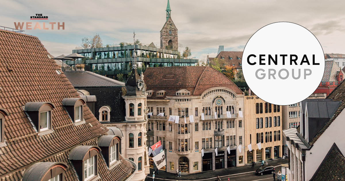 ภาพโลโก้ กลุ่มเซ็นทรัล เคียงคู่กับภาพห้างสรรพสินค้าหรูในยุโรป