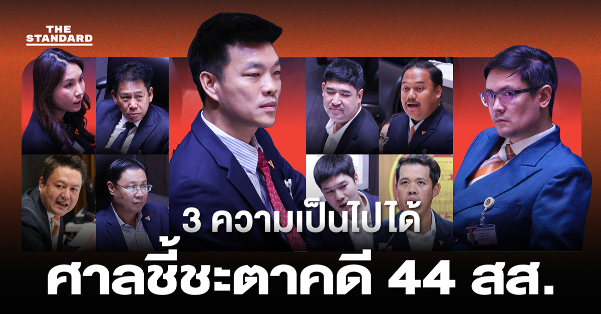 ภาพ สส. 10 คน จาก พรรคประชาชน ซึ่งเป็นจำเลยในคดี 44 สส. โดยมี ณัฐพงษ์ เรื่องปัญญาวุฒิ โดดเด่นที่สุด