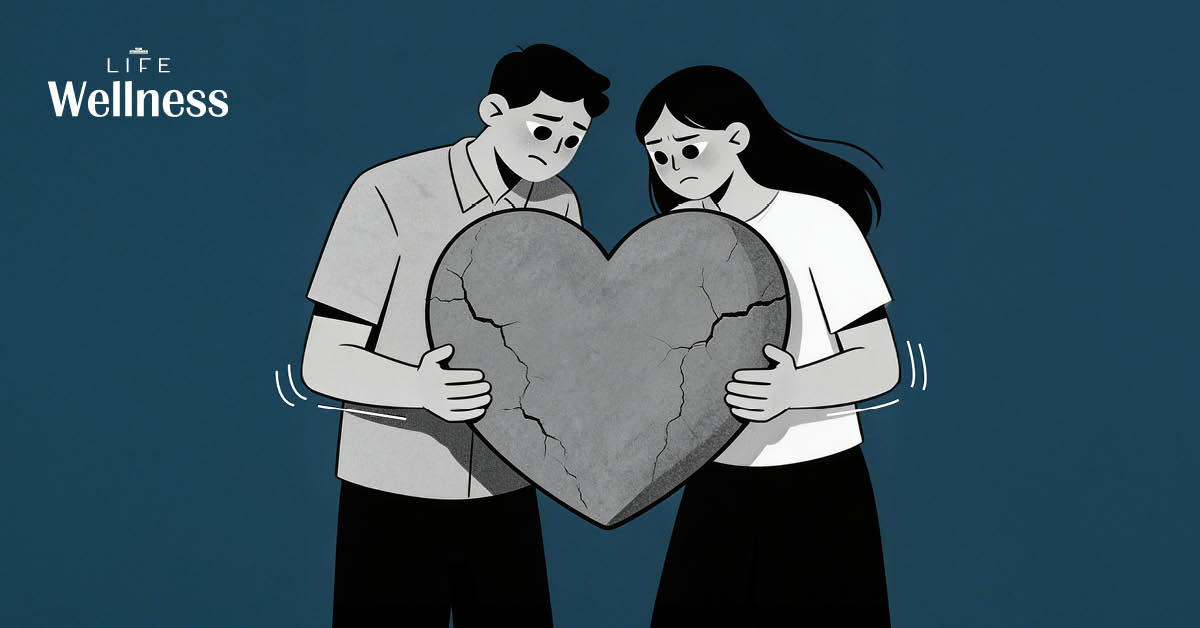 ภาพสื่อถึงความเหนื่อยล้าทางอารมณ์ในความสัมพันธ์ ที่คู่รักยังรักกันแต่อยู่ด้วยกันแล้วเหนื่อย