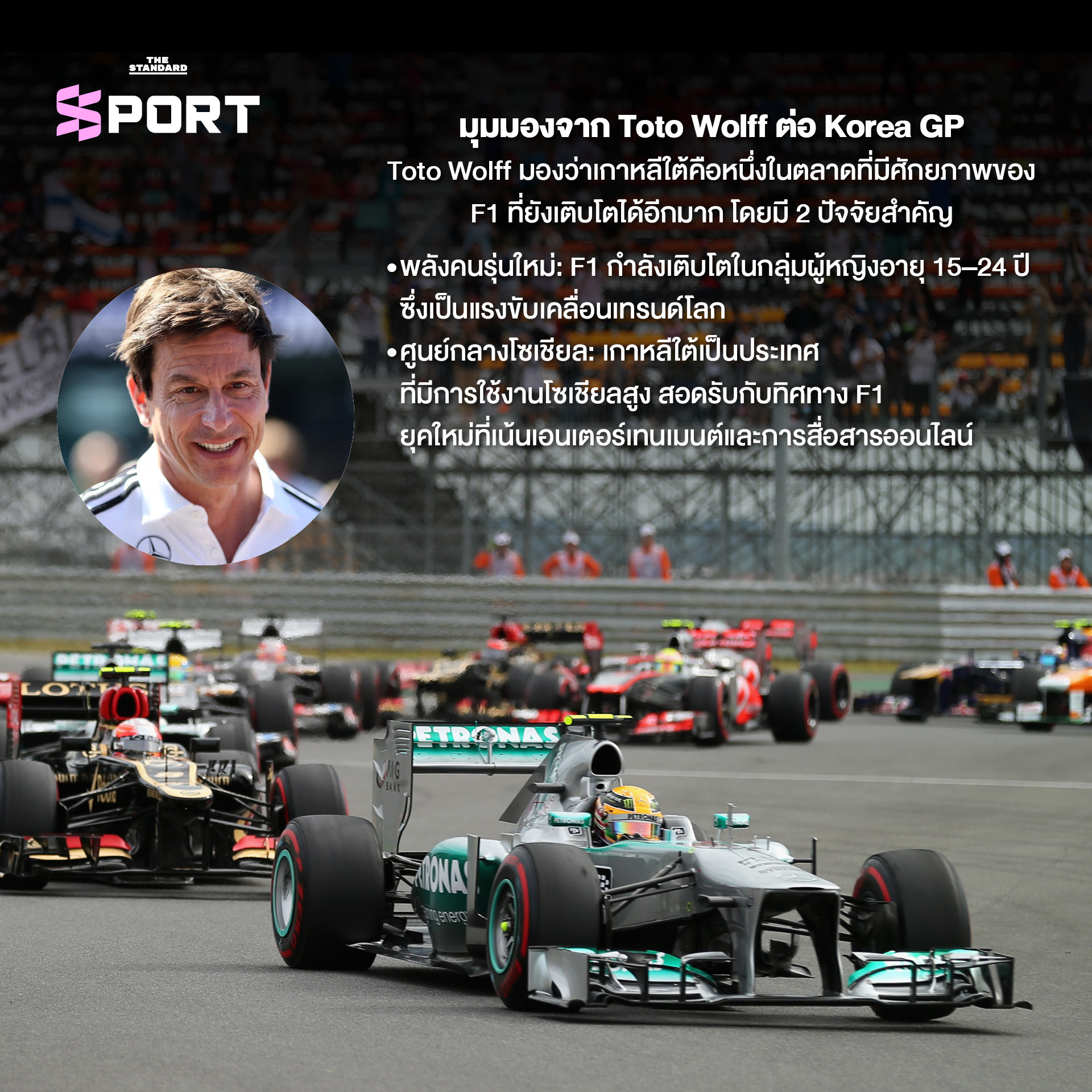 รถแข่ง F1 กำลังโลดแล่นในสนามแข่ง Korea International Circuit ซึ่งเกาหลีใต้กำลังพิจารณานำ F1 กลับมาจัดอีกครั้งที่เมืองอินชอน 6