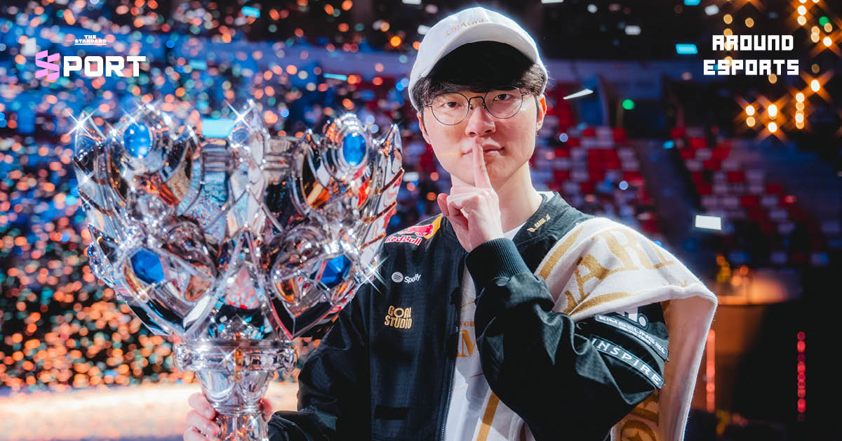 Faker โปรเพลเยอร์ League of Legends ในชุดแข่งขัน T1