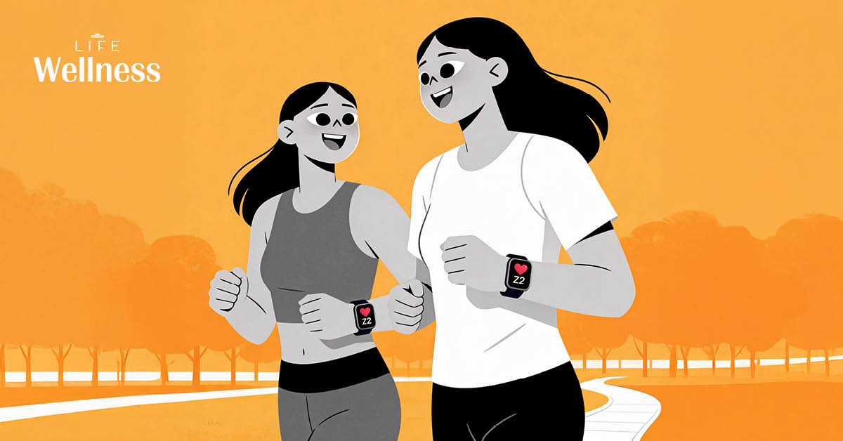 ภาพประกอบแสดงการออกกำลังกาย Zone 2 เช่น การวิ่งเหยาะๆ หรือปั่นจักรยานเบาๆ เพื่อสุขภาพหัวใจ