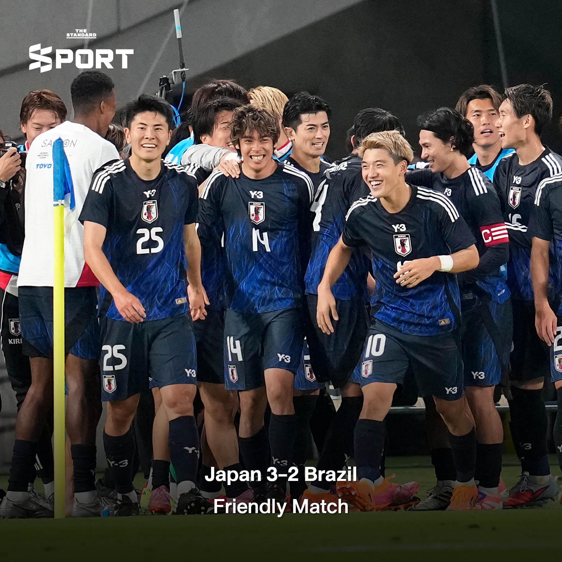 ภาพนักฟุตบอลทีมชาติญี่ปุ่น แสดงความดีใจ สื่อถึงฟอร์มการเล่นที่โดดเด่นและพร้อมลุ้นแชมป์โลก 2026 3