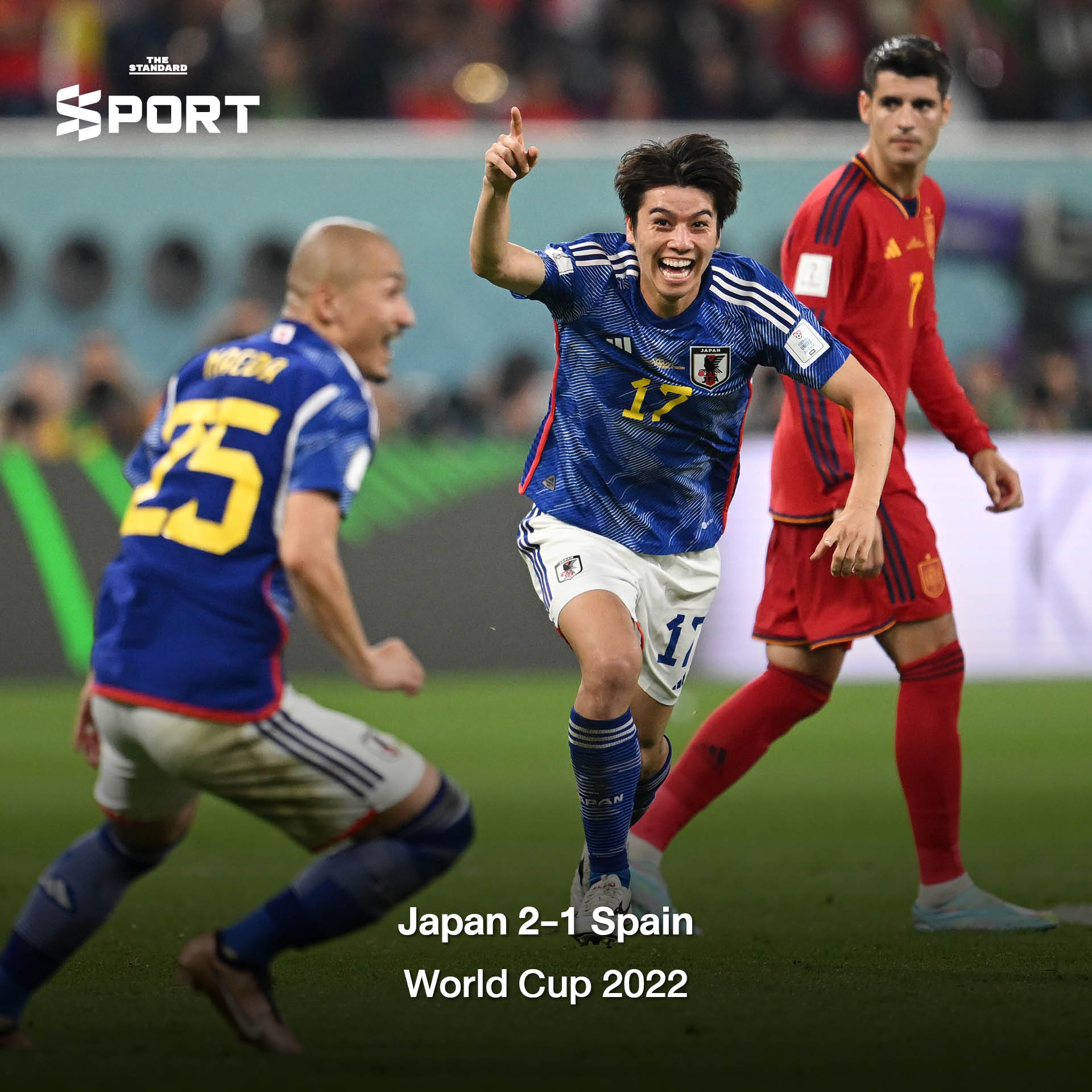 ภาพนักฟุตบอลทีมชาติญี่ปุ่น แสดงความดีใจ สื่อถึงฟอร์มการเล่นที่โดดเด่นและพร้อมลุ้นแชมป์โลก 2026 5