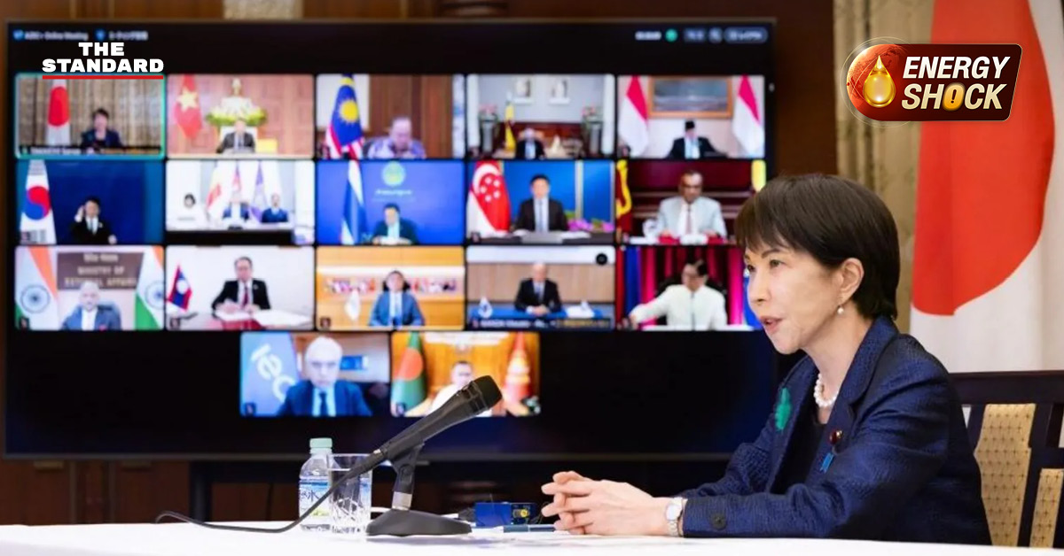 แผนที่โลกแสดงเส้นทางพลังงานและประเทศที่เกี่ยวข้องกับนโยบายการทูตพลังงานของญี่ปุ่น