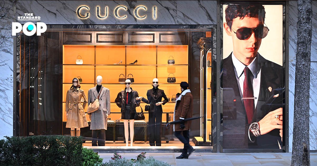 ป้ายร้าน Gucci (กุชชี่) แบรนด์แฟชั่นหรูหรา