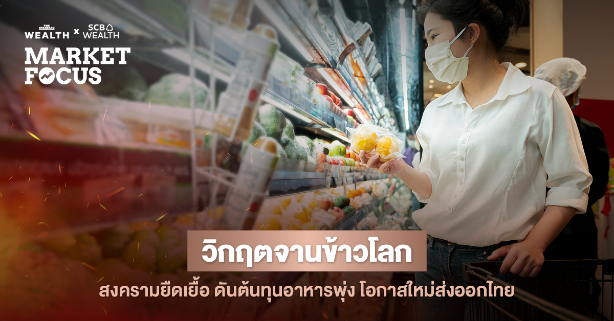 ภาพกราฟิกแสดงวิกฤตจานข้าวโลกจากผลกระทบสงครามในตะวันออกกลาง ต้นทุนอาหารพุ่ง และโอกาสส่งออกอาหารไทย